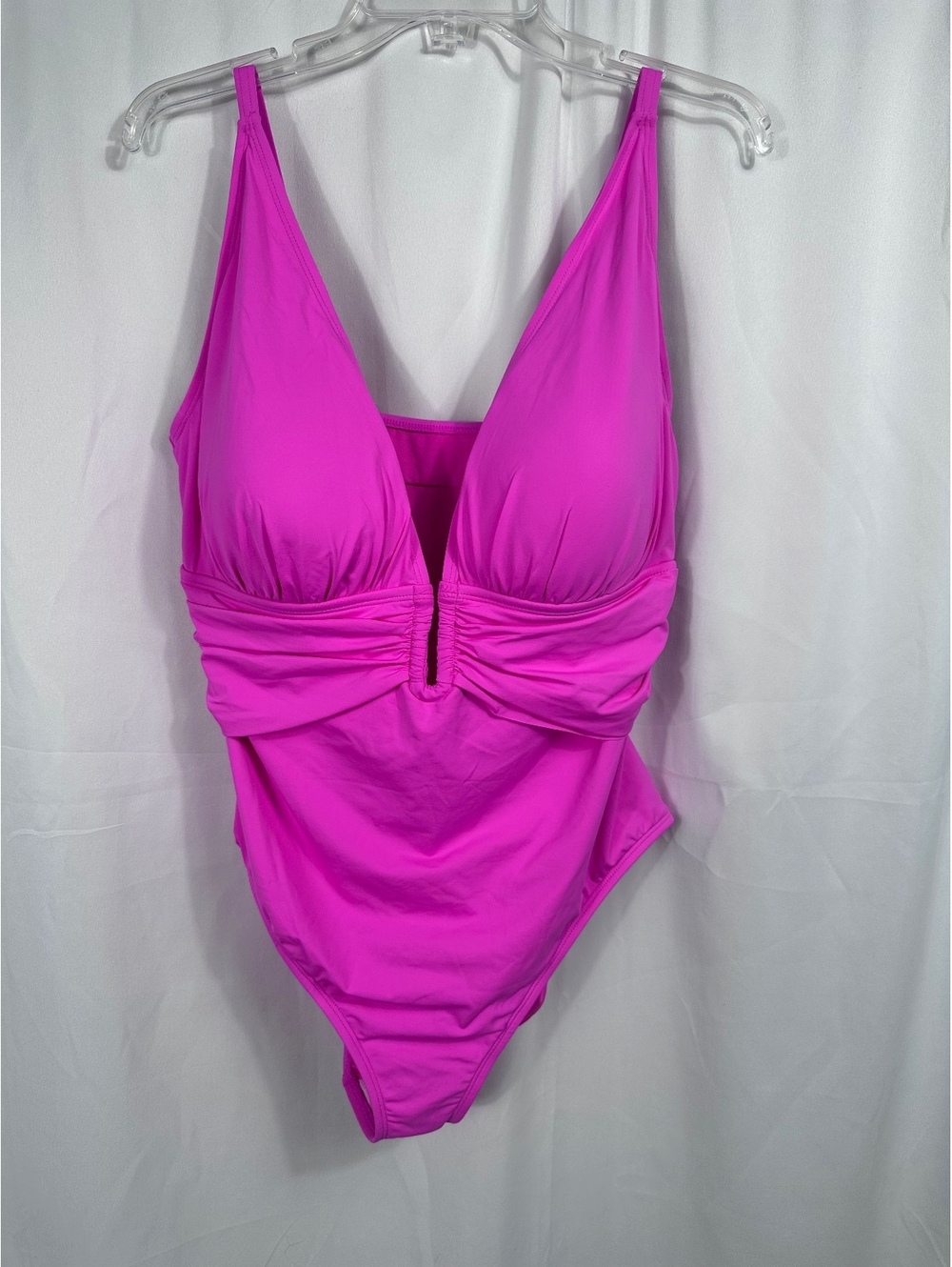 Bleu Rod Beattie Dahlia Pink One Piece Swimsuit Size 18W